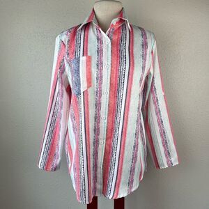 Colorful Button Down Shirt Size L EUC